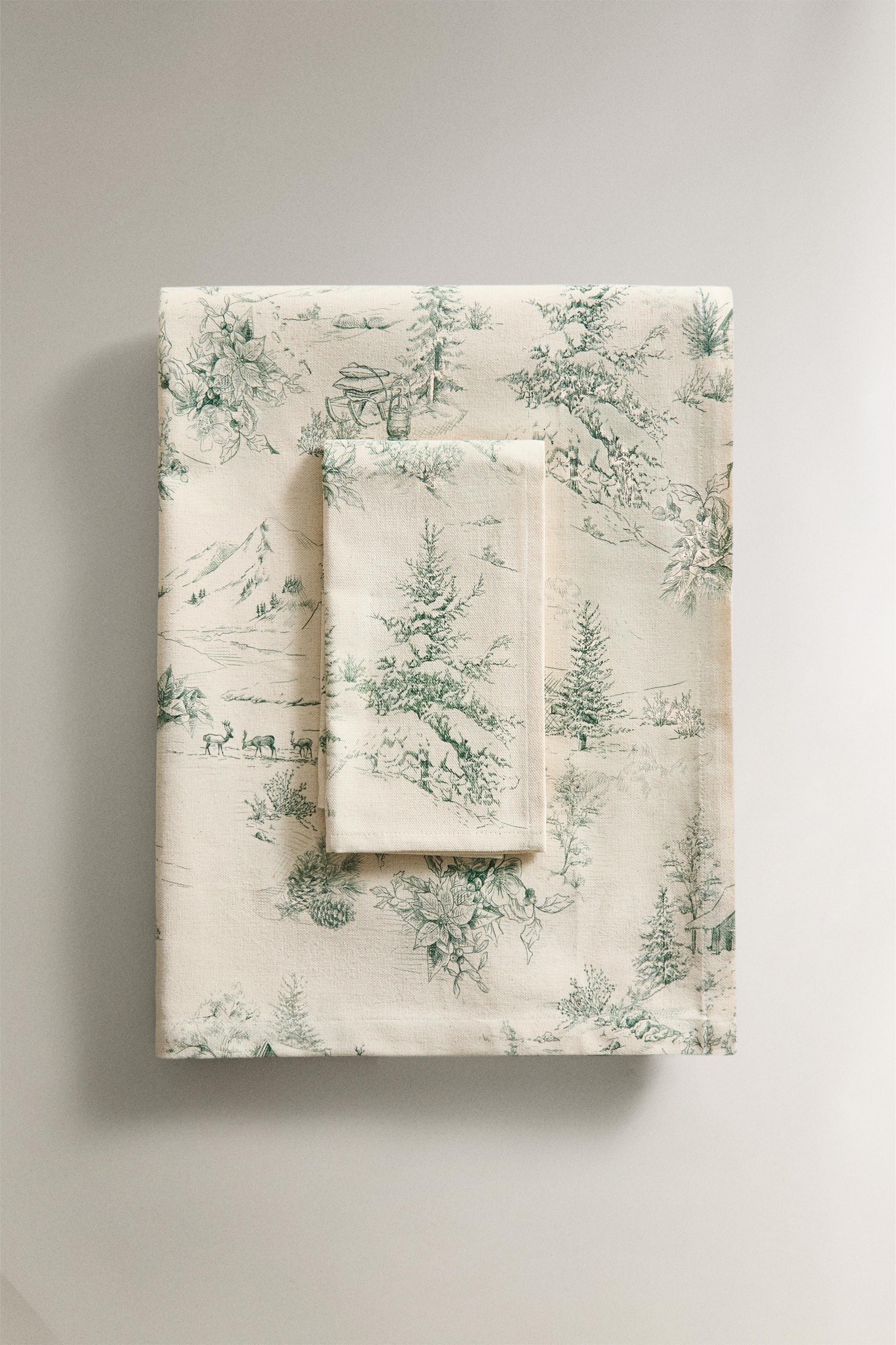 TOILE DE JOUY CHRISTMAS COTTON TABLECLOTH